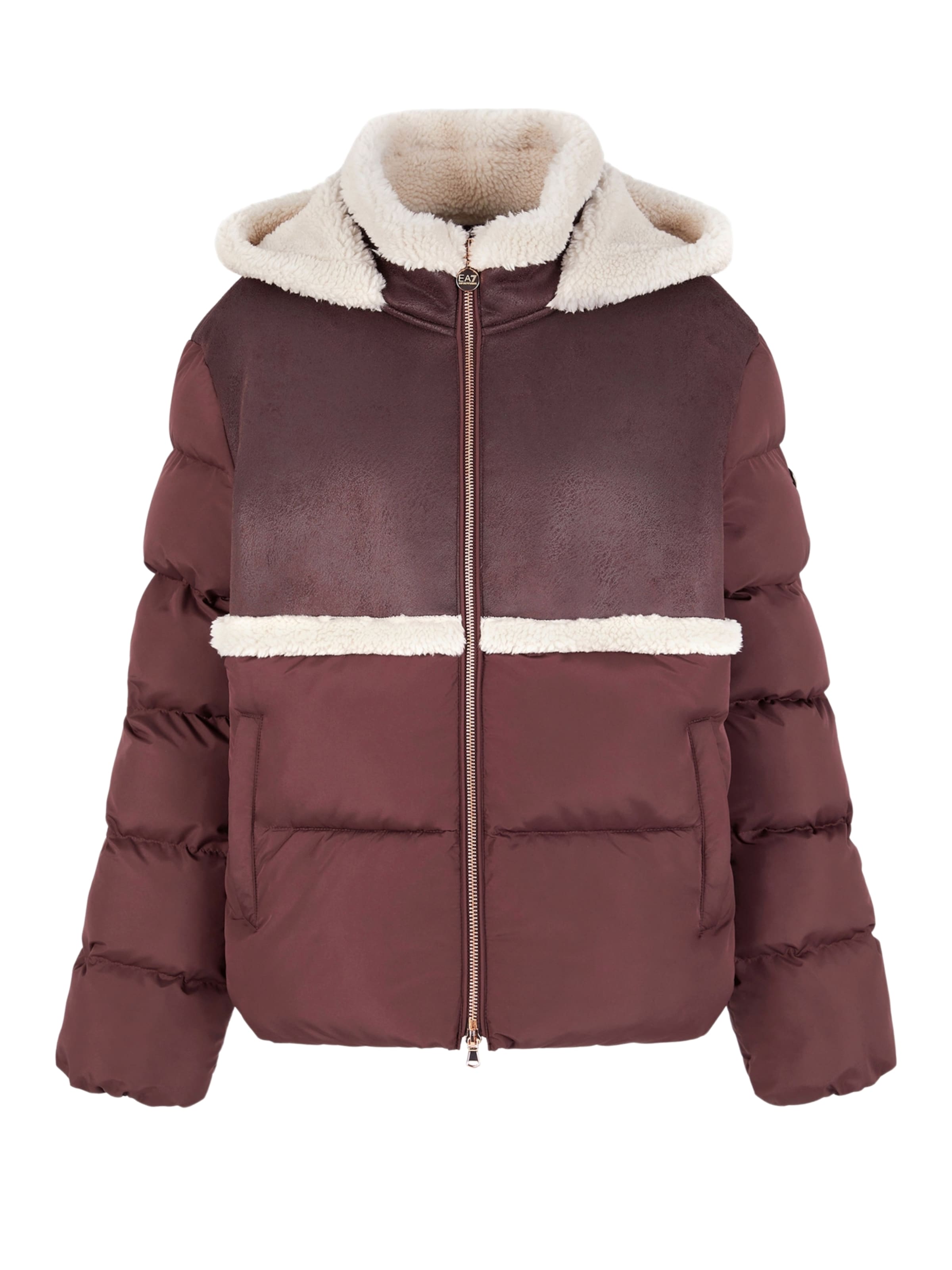 Giacca invernale di EA7 Emporio Armani in marrone: frontale