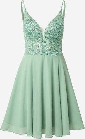 Robe de cocktail SWING en vert : devant