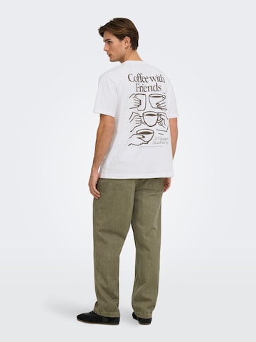 Only & Sons - Camiseta 'ONSAXEL COFFEE' en blanco