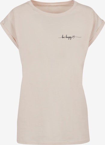 Merchcode T-Shirt 'Be Happy' in Beige: predná strana