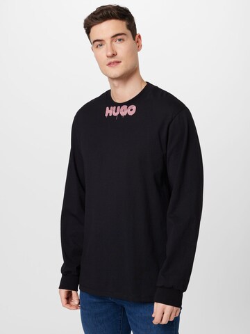 HUGO - Camiseta 'Dotopaxi' en negro: frente