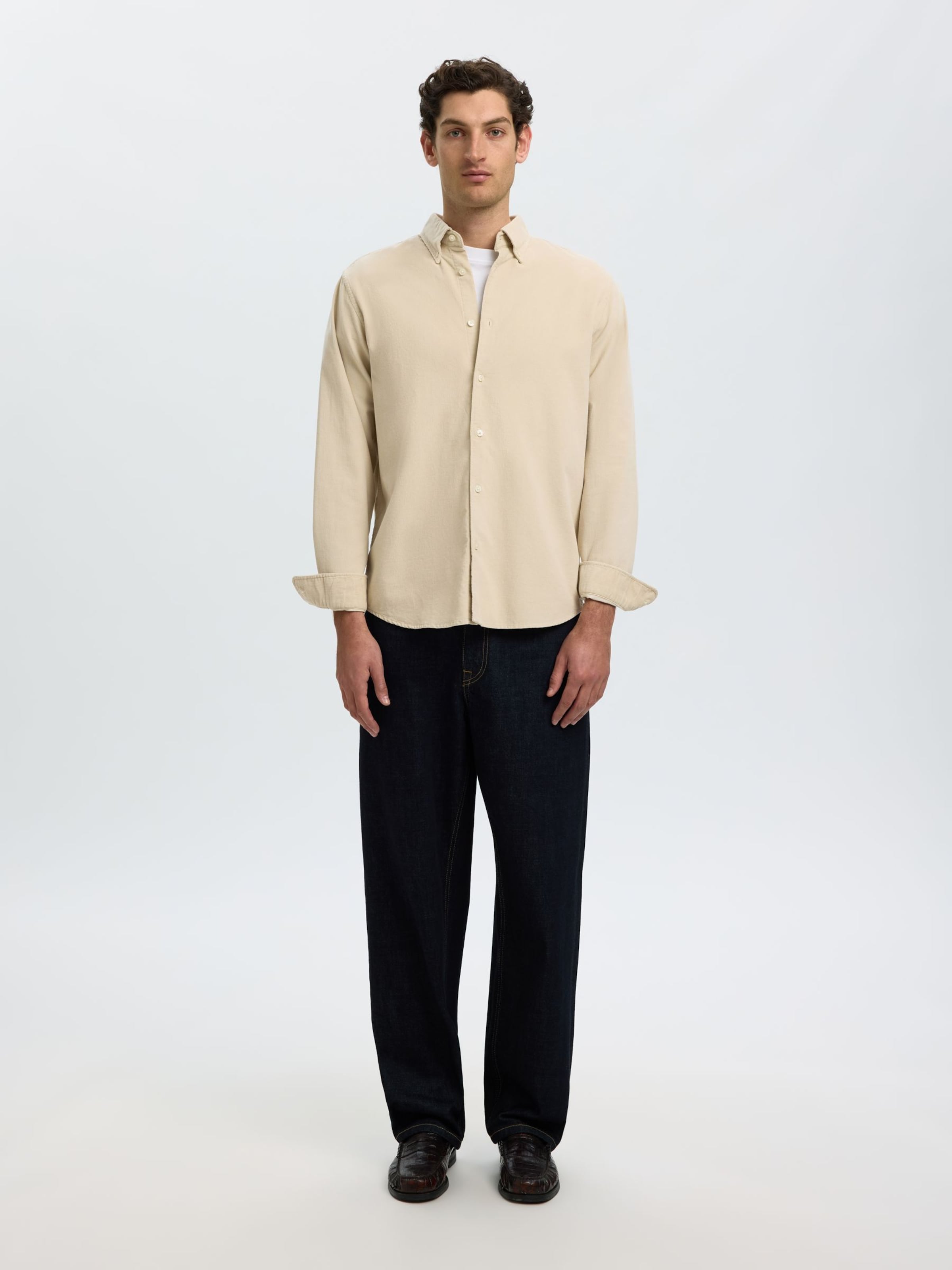 SELECTED - Ajuste regular Camisa 'SLHDanni' en beige
