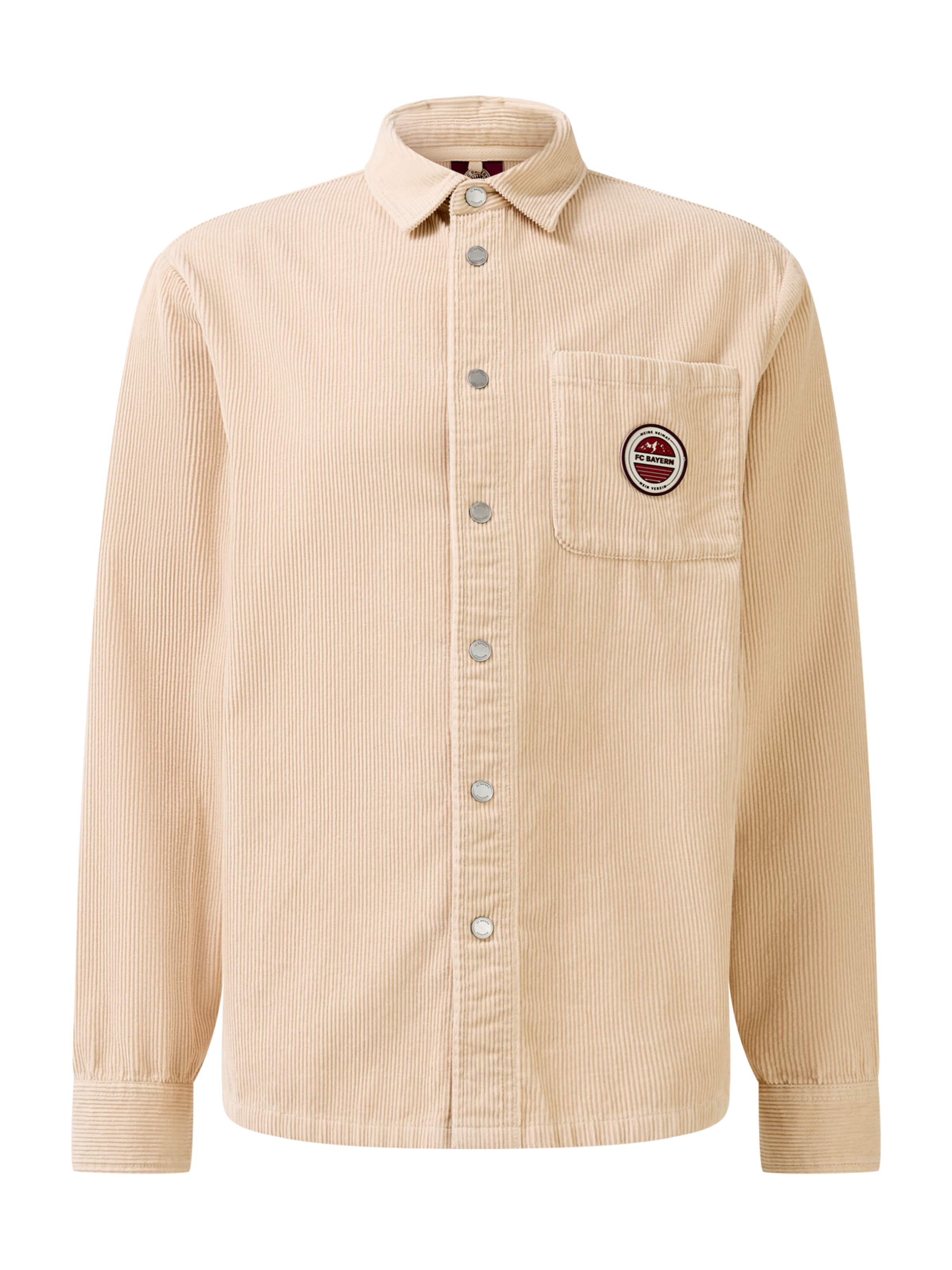 FC BAYERN MÜNCHEN Regular fit Button Up Shirt in White: front