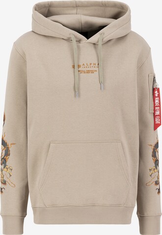 ALPHA INDUSTRIES Sweatshirt 'Dragon' i brun: framsida