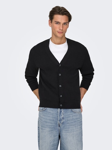 Only & Sons Knit Cardigan 'ONSting' in Black