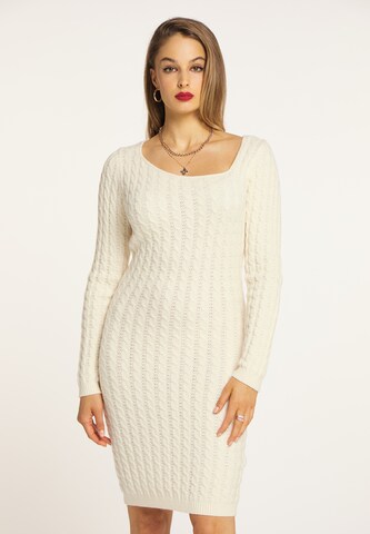 faina Knitted dress in Beige: front