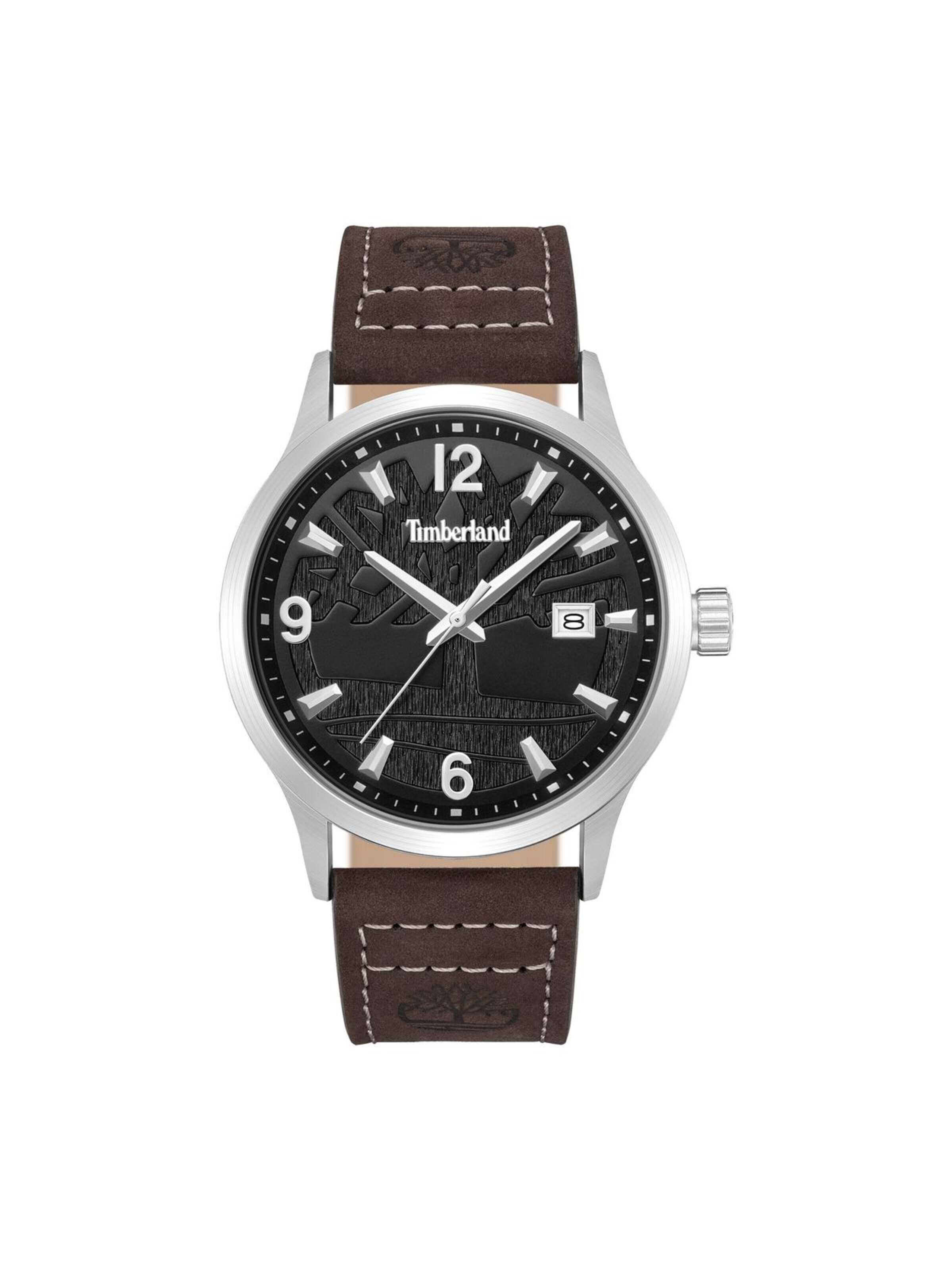 TIMBERLAND Analoog horloge 'Date watch Trumbull' in Bruin: voorkant