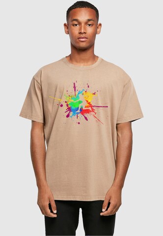 T-Shirt 'Splash Player' Merchcode en beige : devant