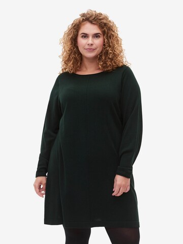 Zizzi - Vestido de punto 'MSHAPE' en verde: frente