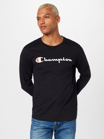 juoda Champion Authentic Athletic Apparel Marškinėliai 'Classic': priekis