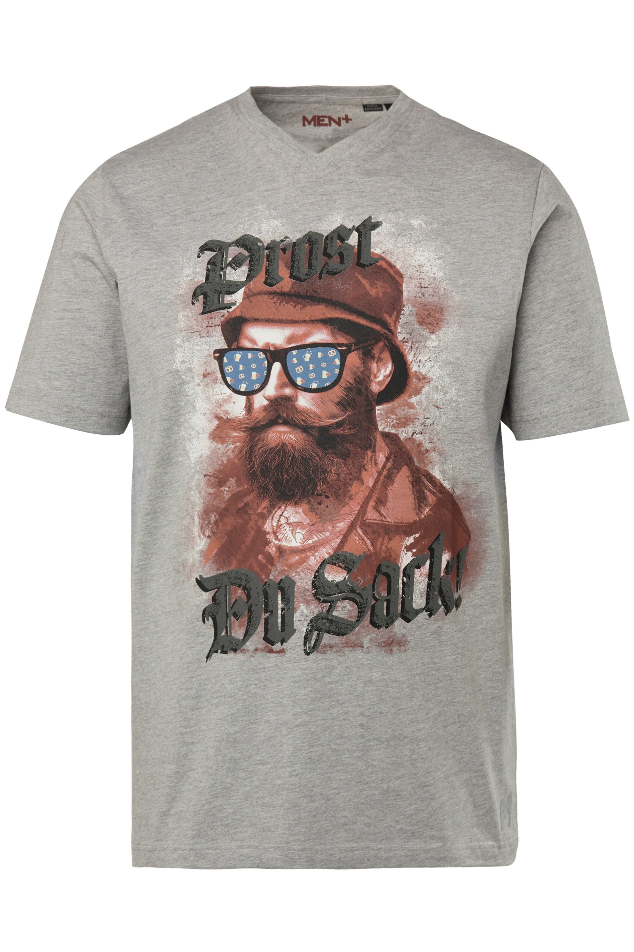 Men Plus Shirt in Grey: front