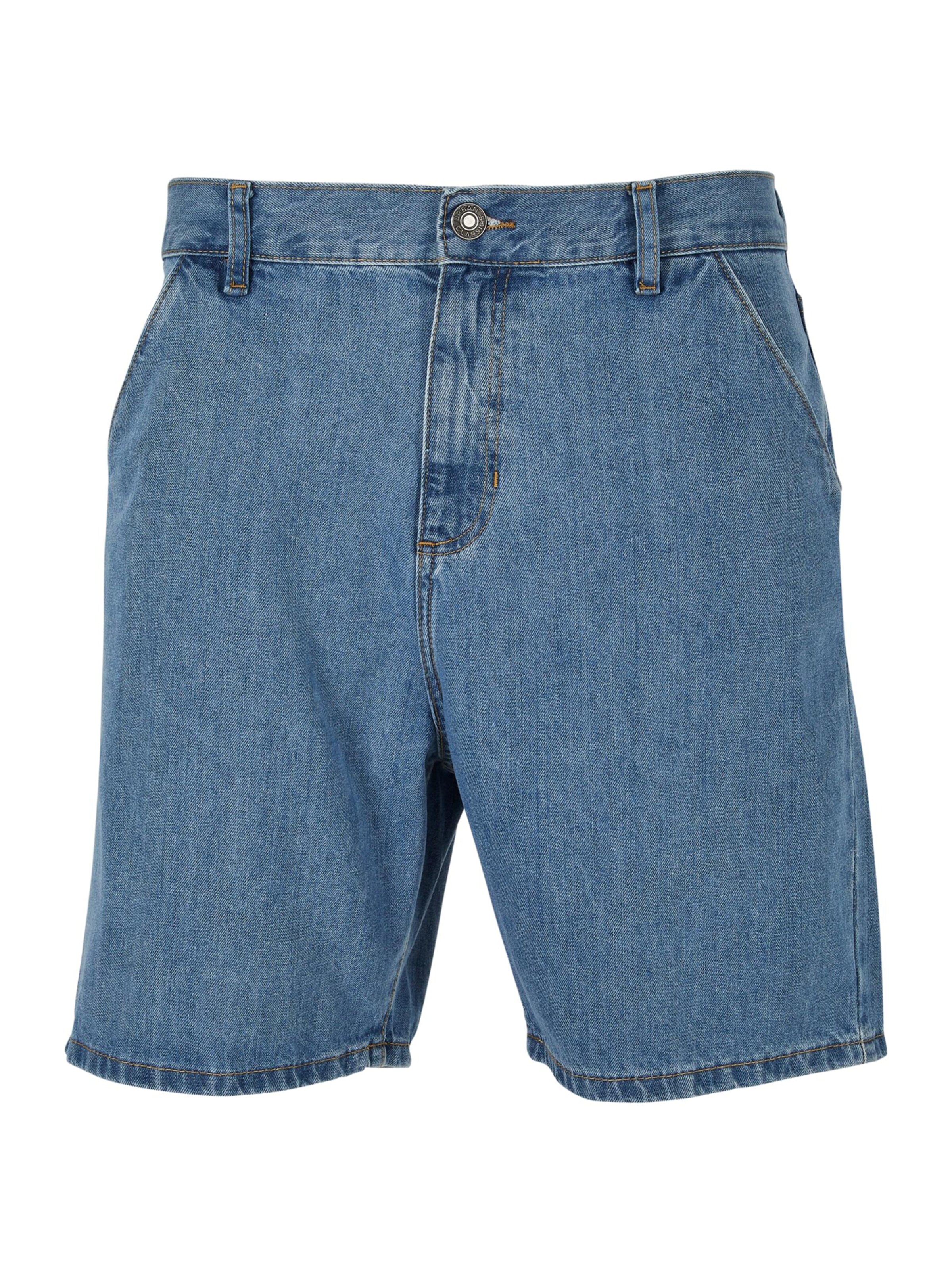 Urban Classics Kalhoty – modrá: přední strana