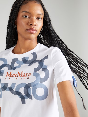 T-shirt 'OBLIQUA' Max Mara Leisure en blanc