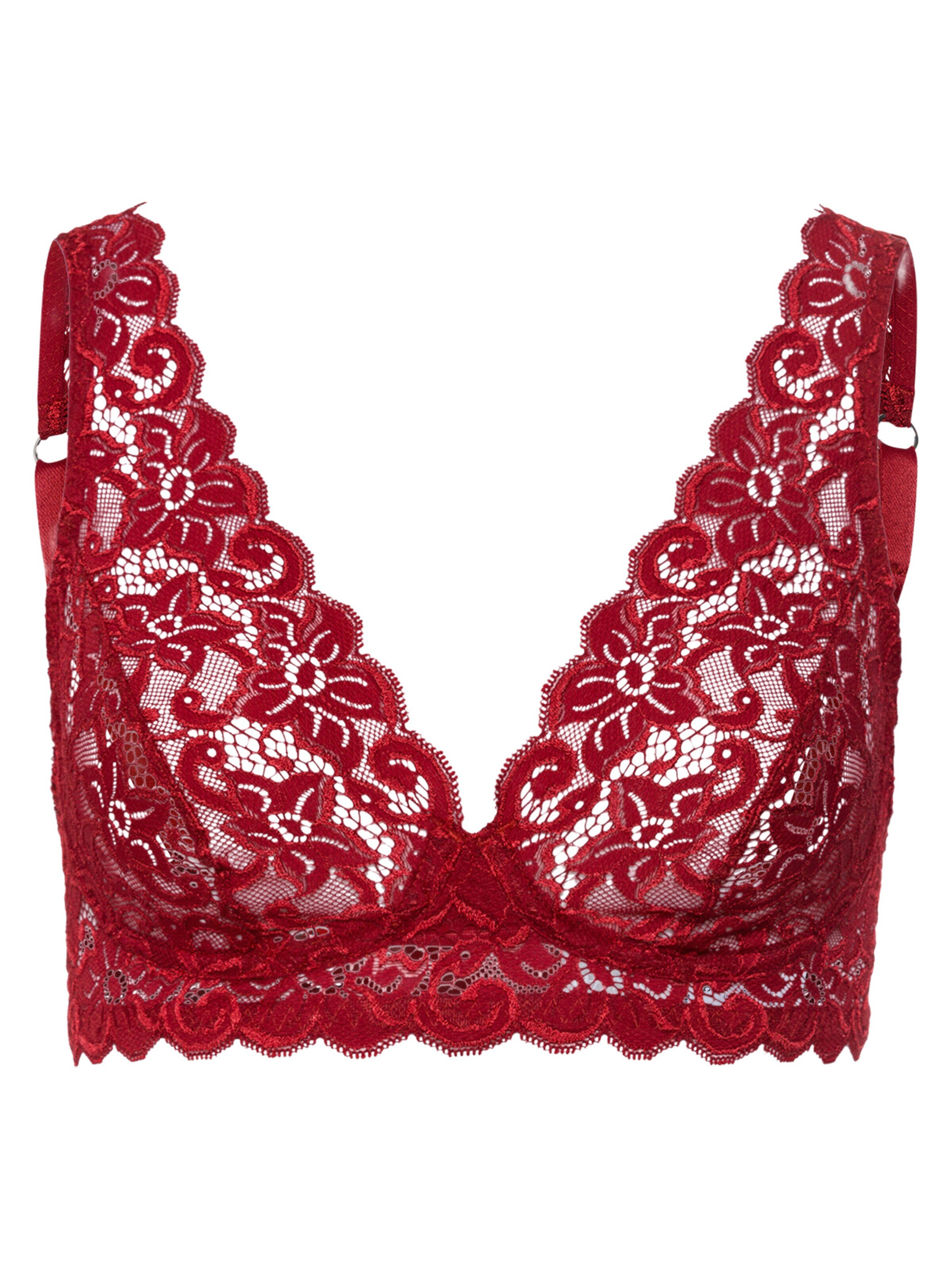 Hanro Triangle Bra ' Moments ' in Red: front