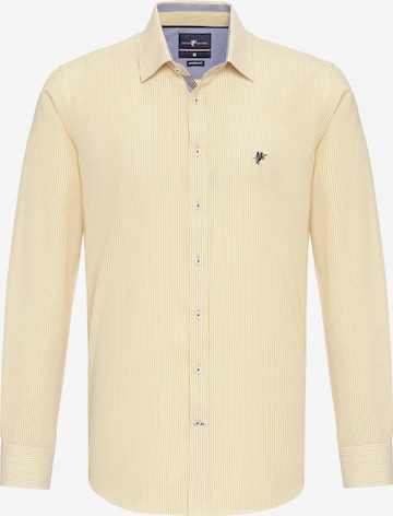 DENIM CULTURE Regular fit Button Up Shirt 'DEXTER' in Yellow: front