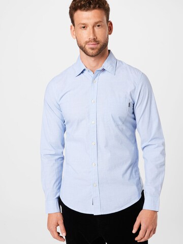 Dockers Regular fit Button Up Shirt in Blue: front