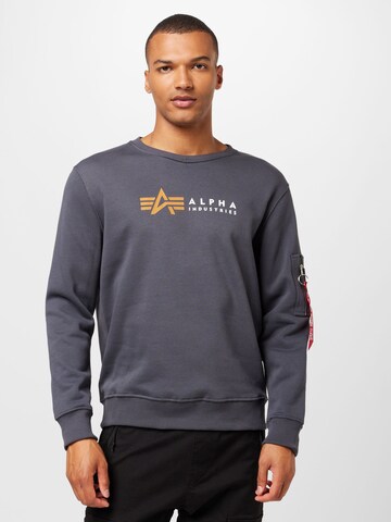 Sweat-shirt ALPHA INDUSTRIES en gris : devant