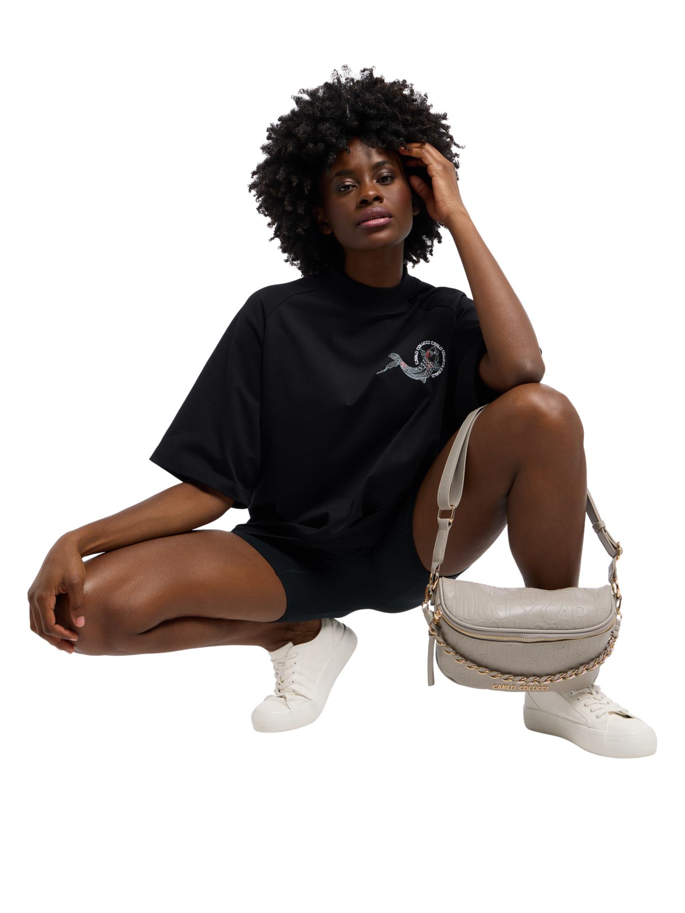 Carlo Colucci Umhängetasche 'Dolcetti' in Grau: Vorderseite