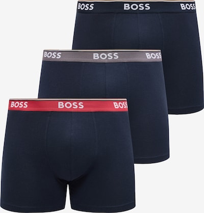 Boxer trumpikės 'Power' iš BOSS, spalva – tamsiai mėlyna / tamsiai pilka / raudona / balta, Prekių apžvalga