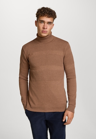 Kronstadt Sweater 'Fisker' in Brown: front