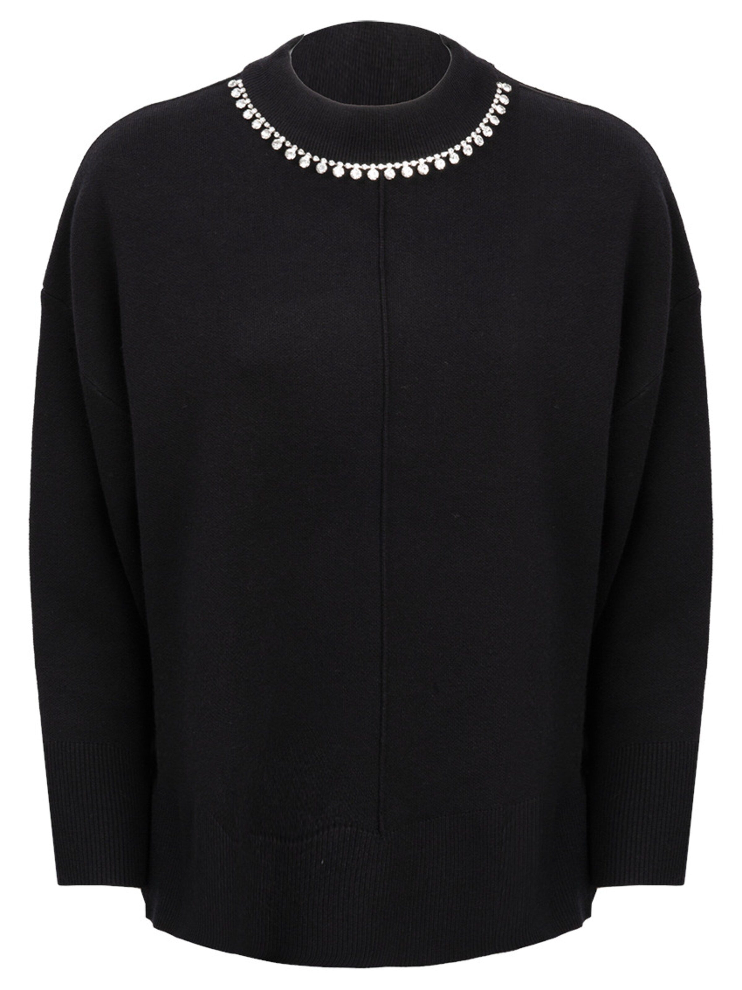 Influencer Pullover in Schwarz: Vorderseite