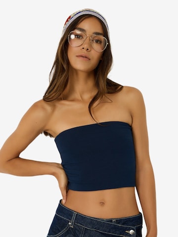 No Matter What Top in Blau: Vorderseite