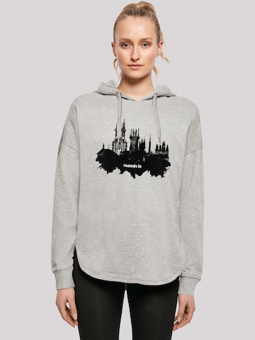F4NT4STIC Sweatshirt 'Cities Collection - Munich skyline' in Grau: Vorderseite