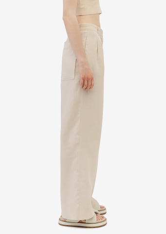 Marc O'Polo Wide Leg Plissert bukse i beige