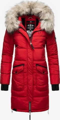 MARIKOO Winter coat 'Chaskaa' in Red: front