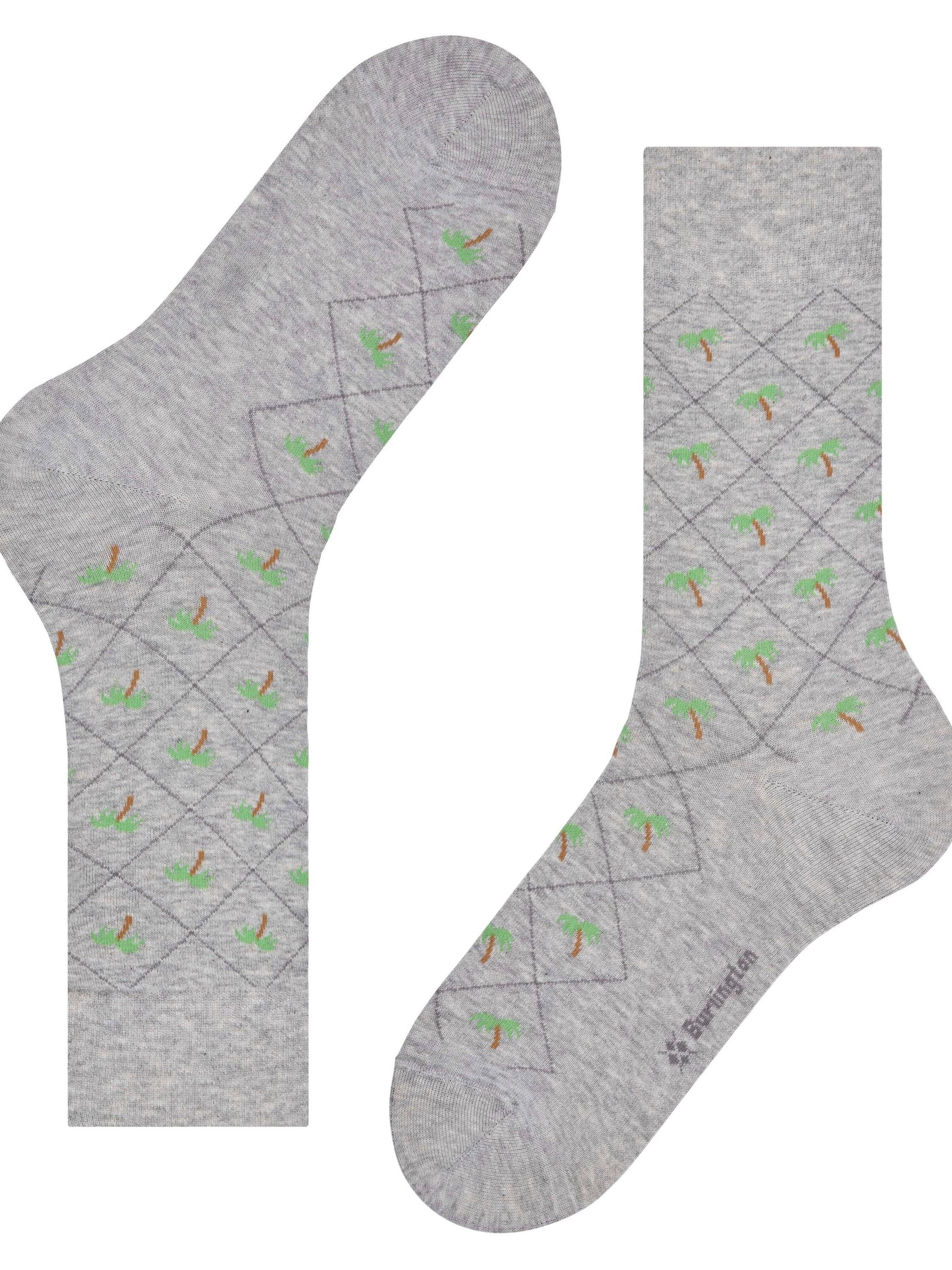 BURLINGTON Socks 'Palm Tree' in Grey