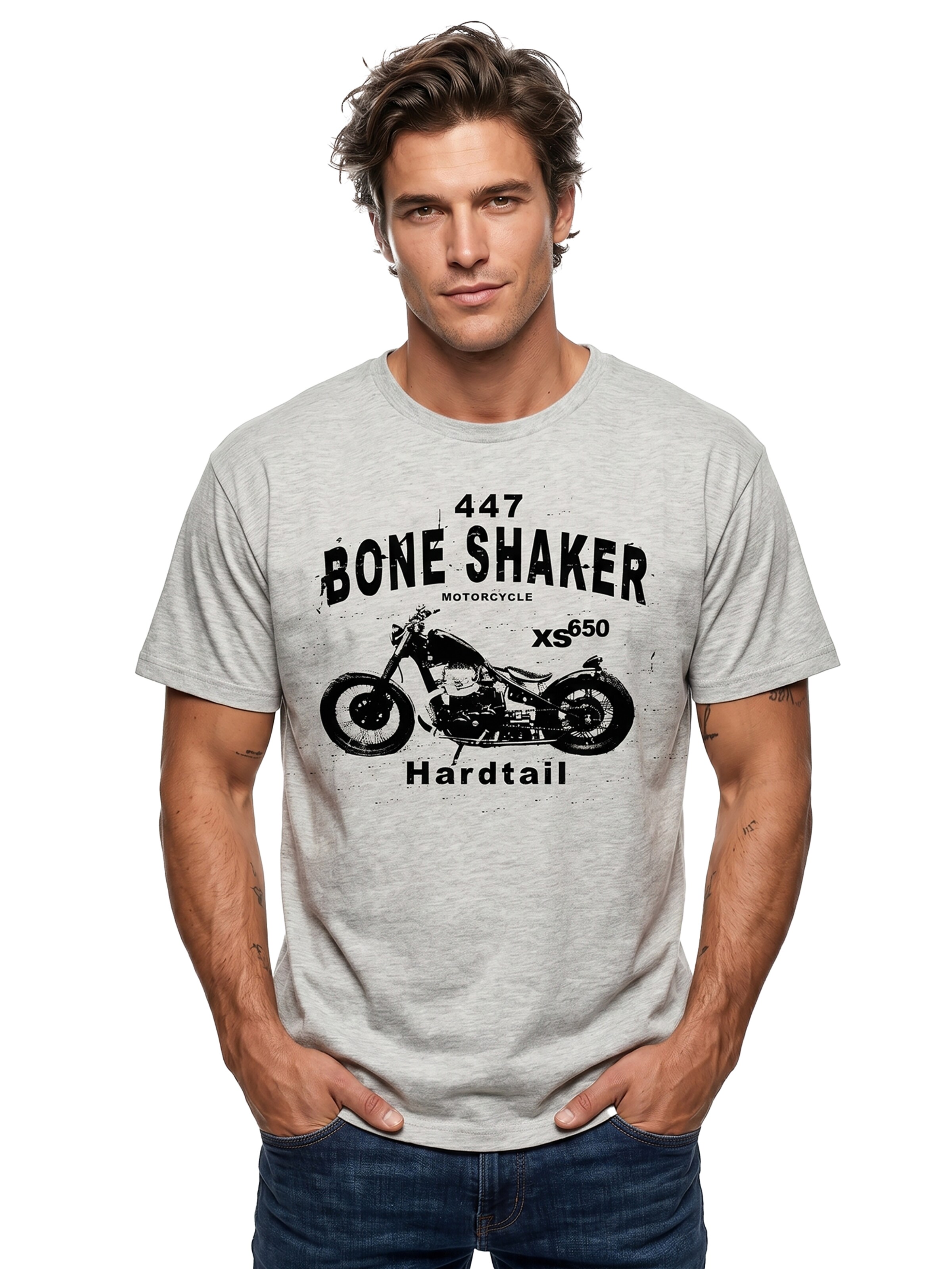 MAKAYA Shirt 'BoneShaker' in Grey