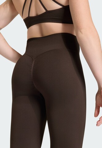 ADIDAS PERFORMANCE Skinny Workout Pants 'Essentials' in Brown