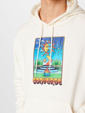 CONVERSE - Sweatshirt 'DAY NIGHT CAMPFIRE' em branco