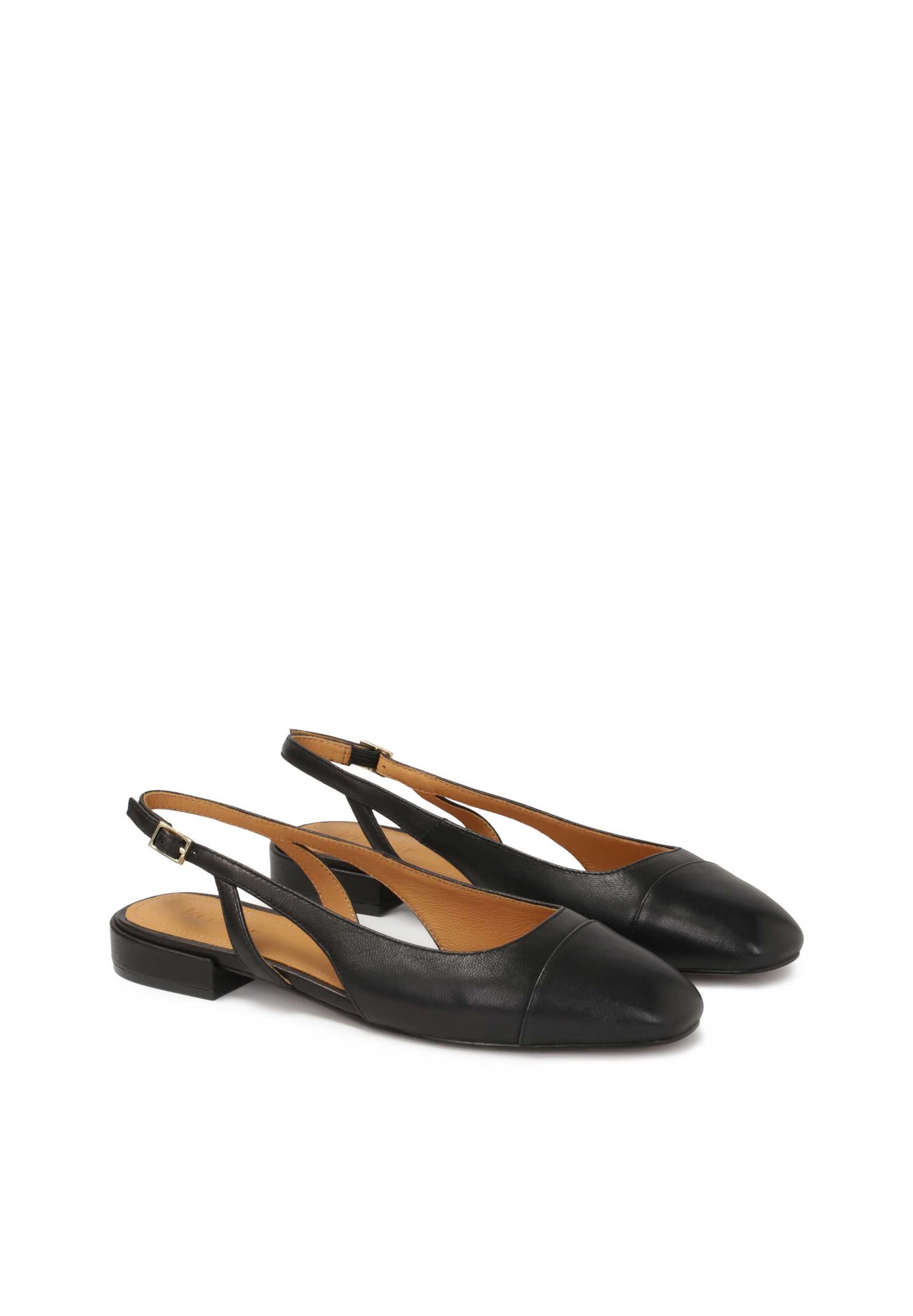 Kazar Ballet Flats with Strap in Black