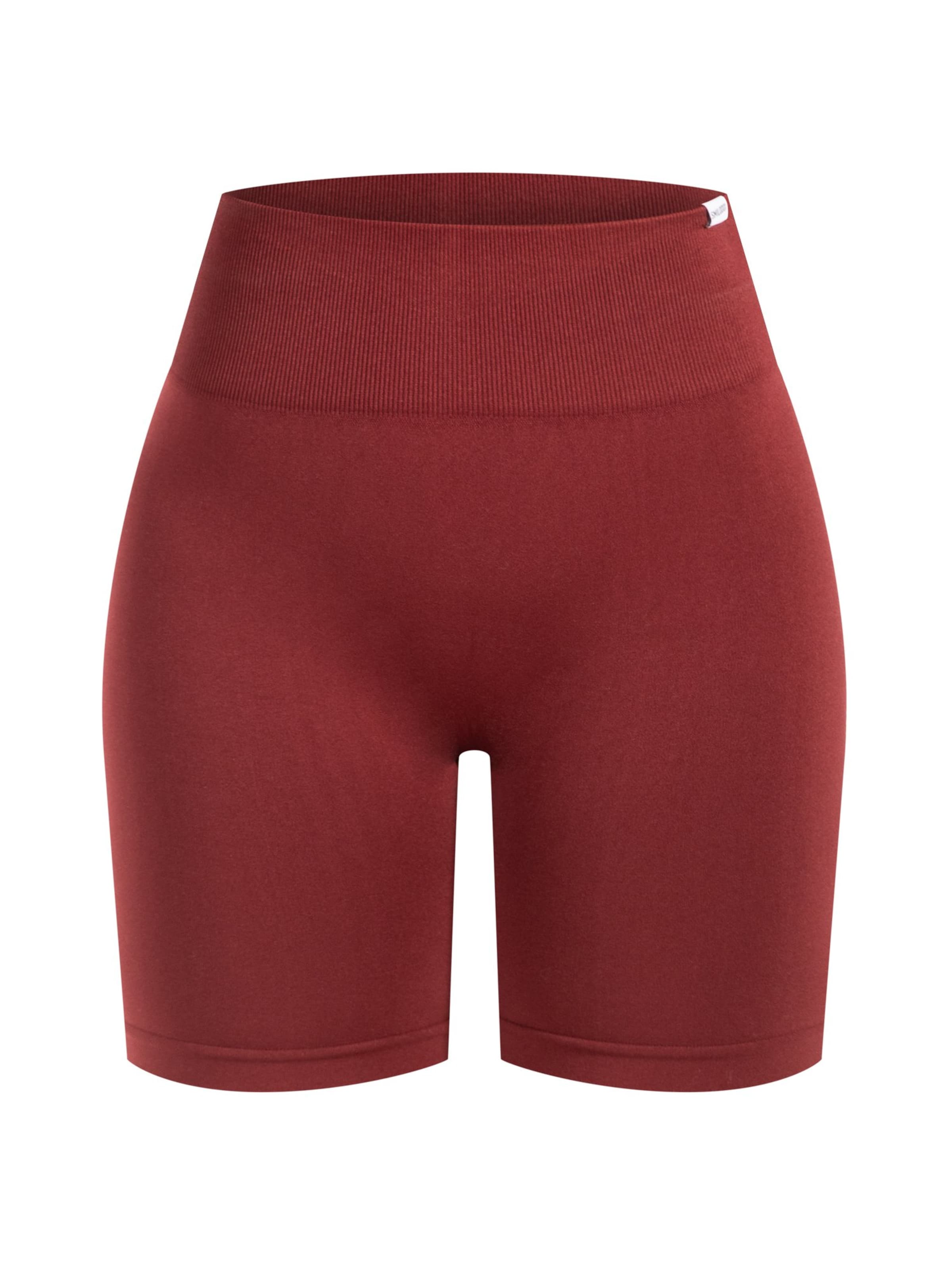 Smilodox Amaze Scrunch Seamless Shorts in Rot: Vorderseite