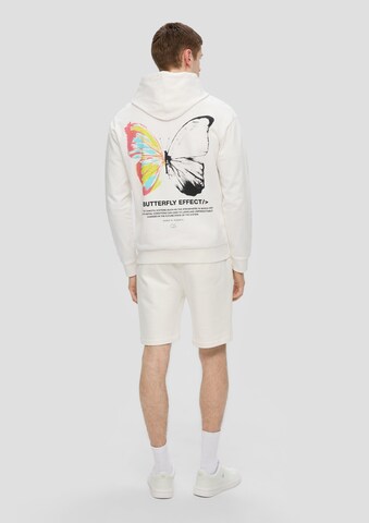 Sweat-shirt QS en blanc