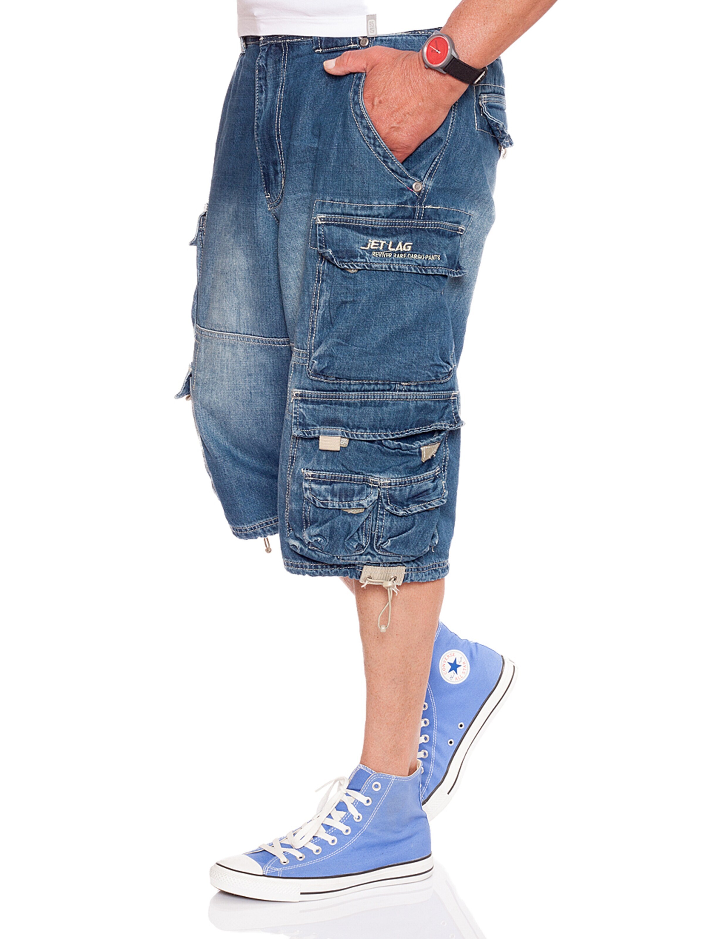 JET LAG Regular Cargo Jeans in Blue