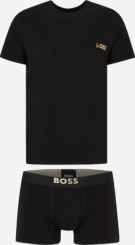 BOSS Black Pajama short in Black: front