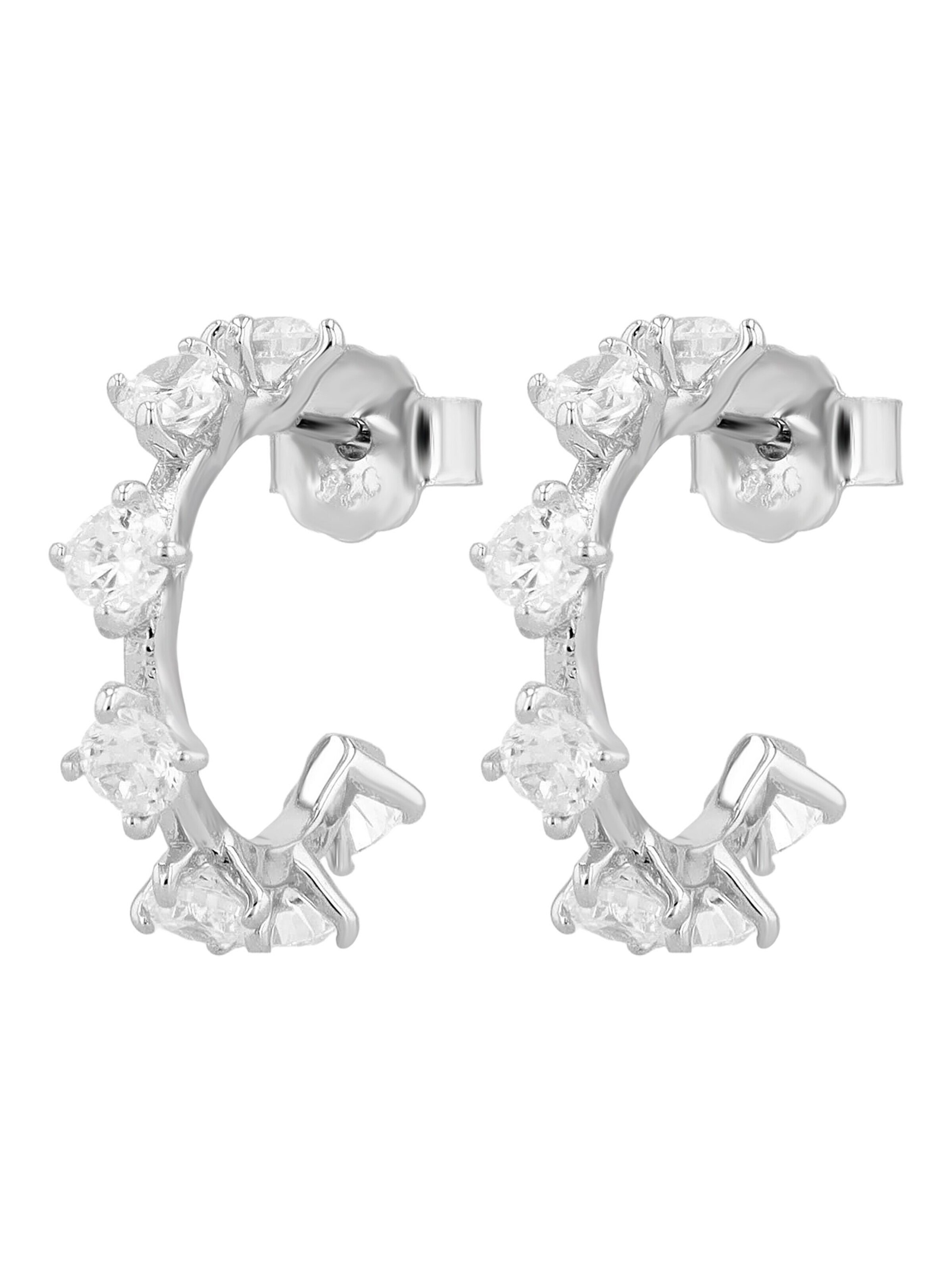 Akzent Earrings '"Twig" aus 925 Sterlingsilber, rhodiniert, langlebig' in Silver
