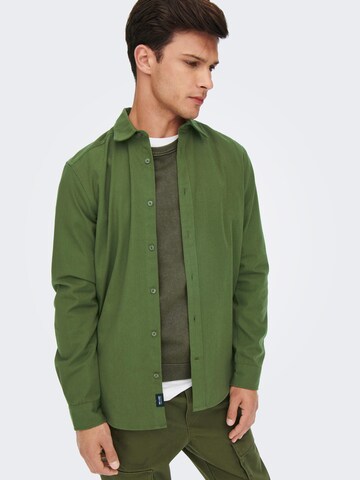 Only & Sons Regular Fit Skjorte 'WES' i grøn