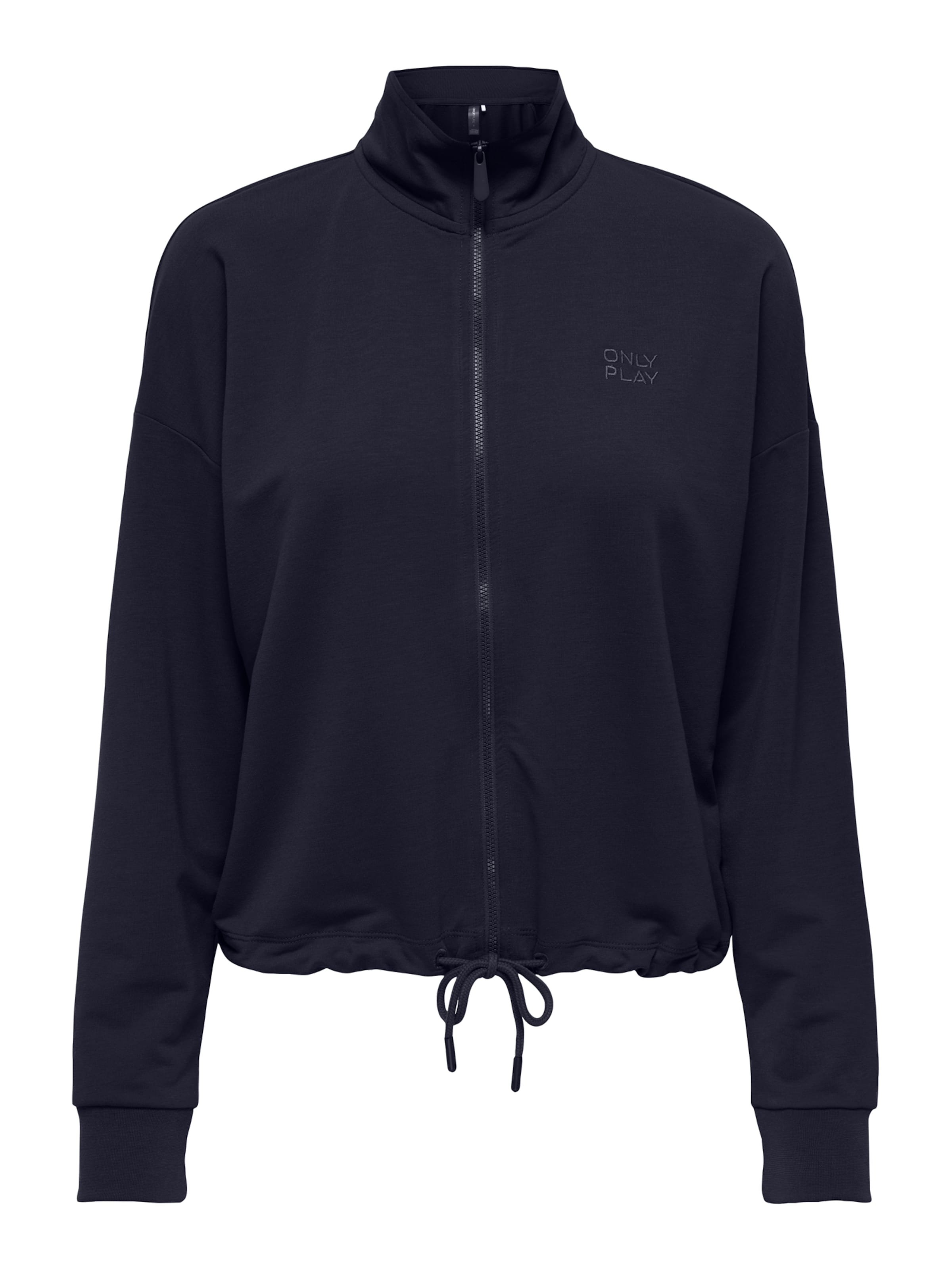 ONLY PLAY Спортна жилетка с качулка 'ONPFREI EMBR' в синьо: отпред