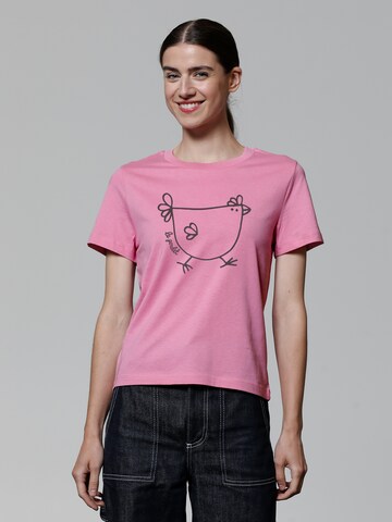 Watapparel Shirt ' Le poulet - das Huhn ' in Pink: front