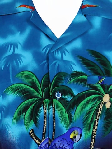 King Kameha Shirt 'Parrot' in Blue