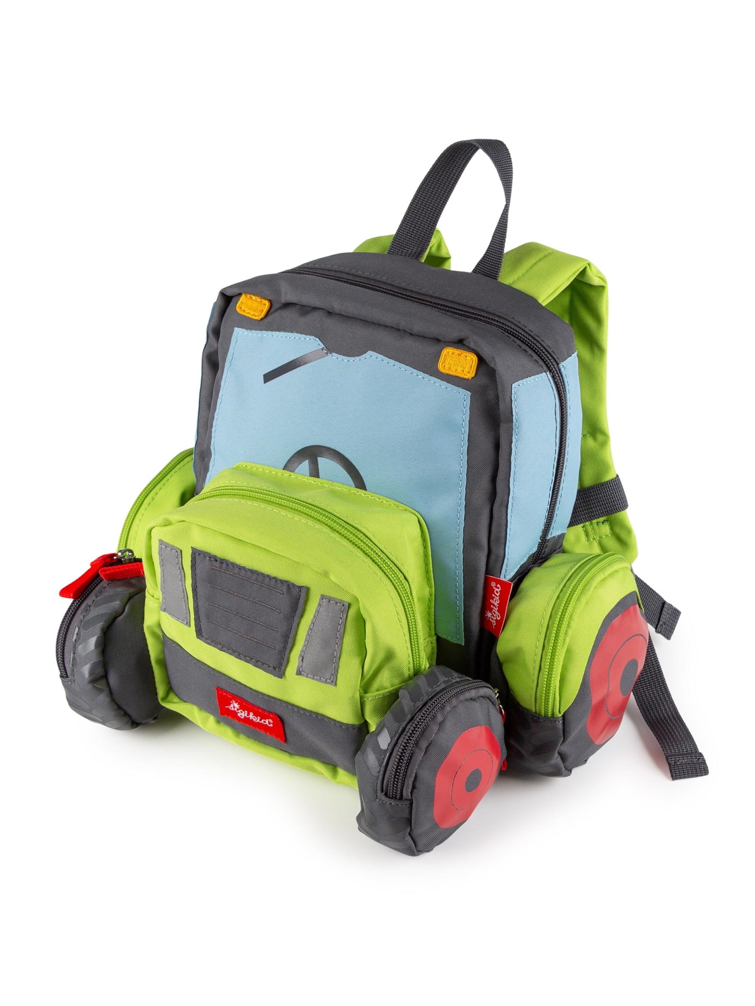 SIGIKID Rucksack 'Rucksack Fahrzeuge'‌‌‌ in Grün: Vorderseite