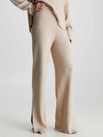 Calvin Klein Wide leg Pants in Beige: front