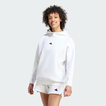 ADIDAS SPORTSWEAR Sport sweatshirt 'Z.N.E. Overhead' i vit: framsida