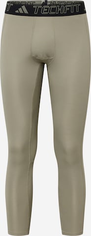 Skinny Pantaloni sportivi 'Techfit Long' di ADIDAS PERFORMANCE in grigio: frontale