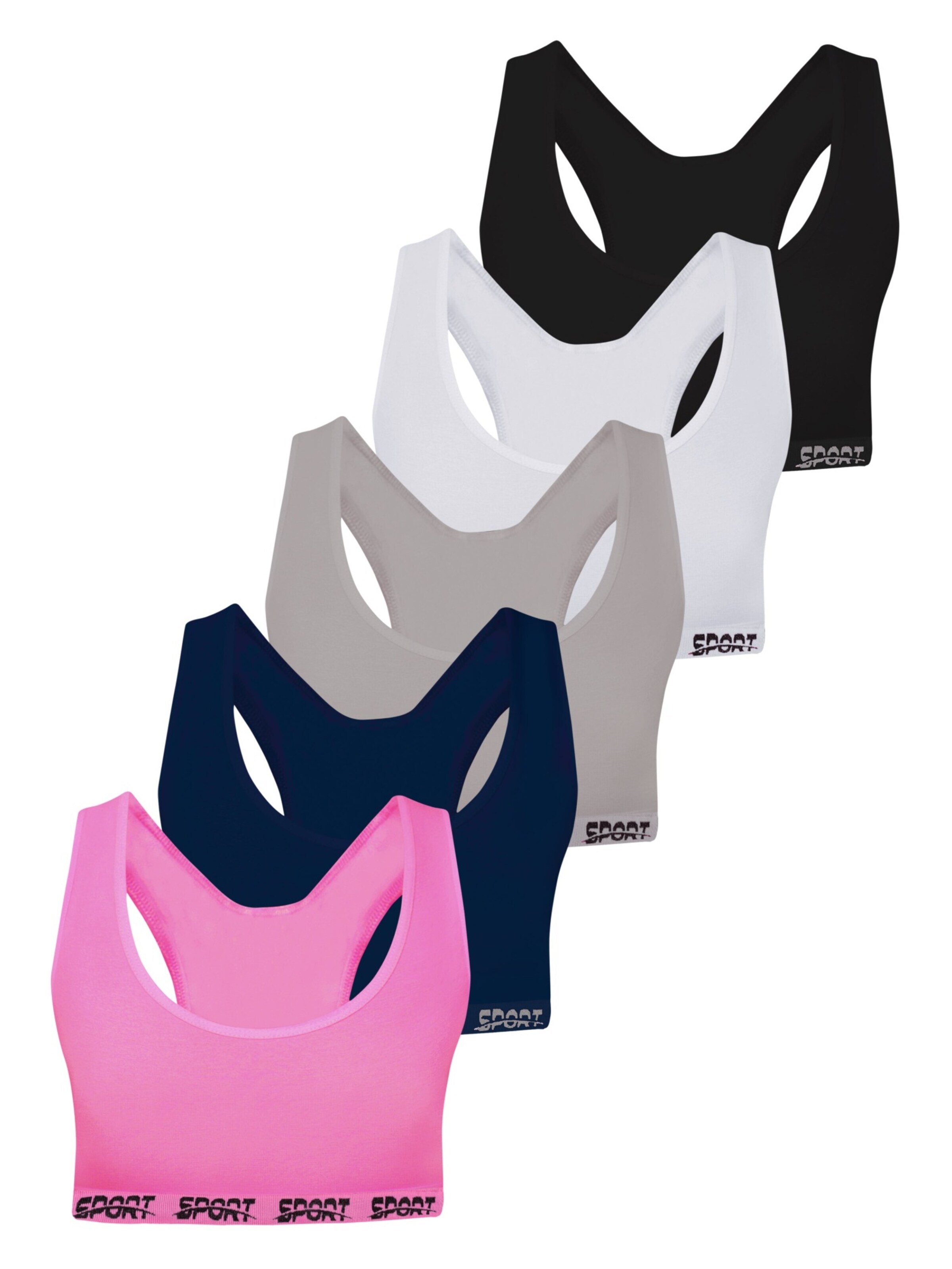 LOREZA - Camiseta térmica 'Mädchen Sport Bustier Breite Träger' en Mezcla de colores: frente