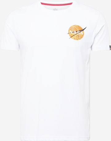 ALPHA INDUSTRIES Shirt 'NASA Davinci' in Wit: voorkant