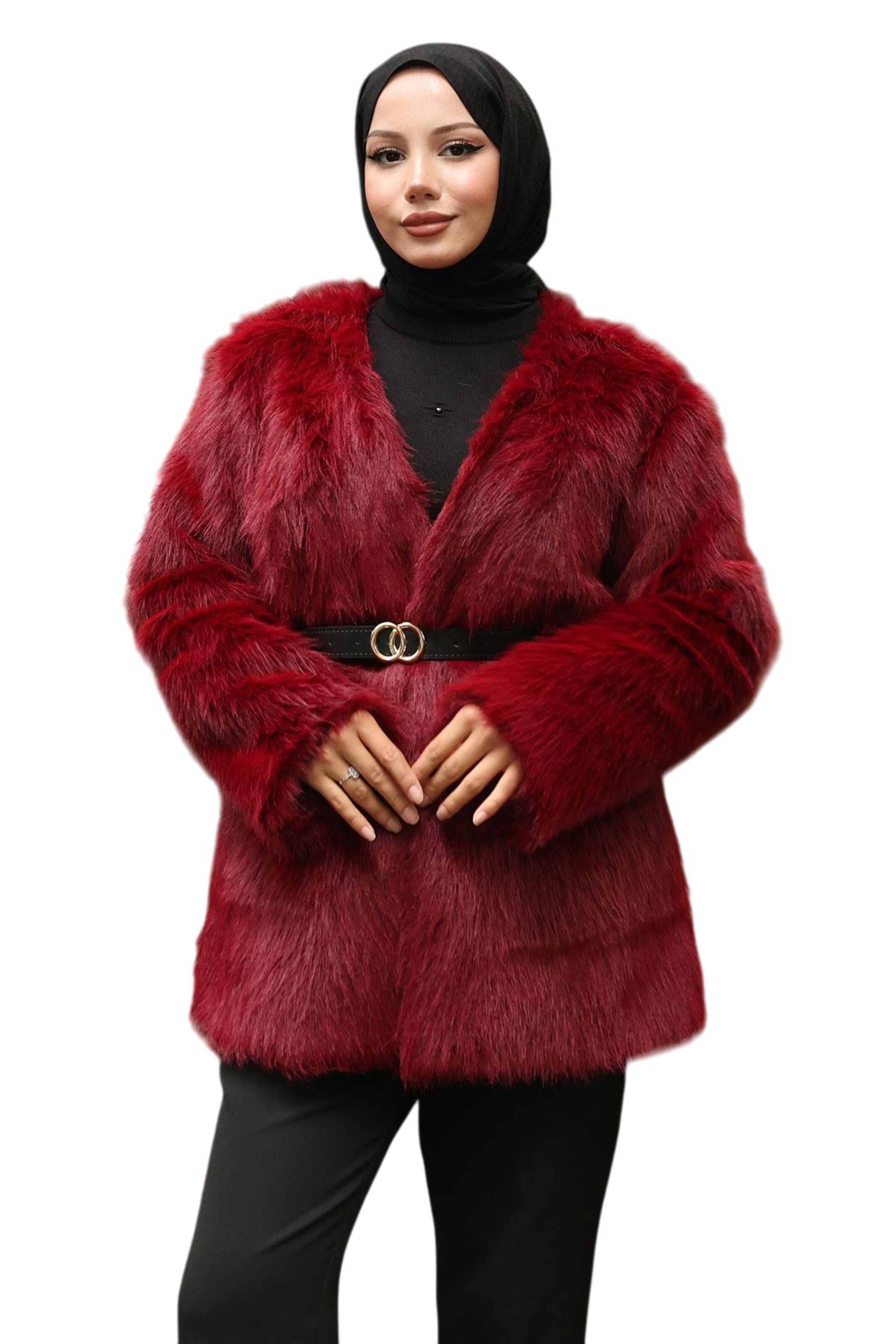 MODAMIHRAM Wintermantel in Rood: voorkant